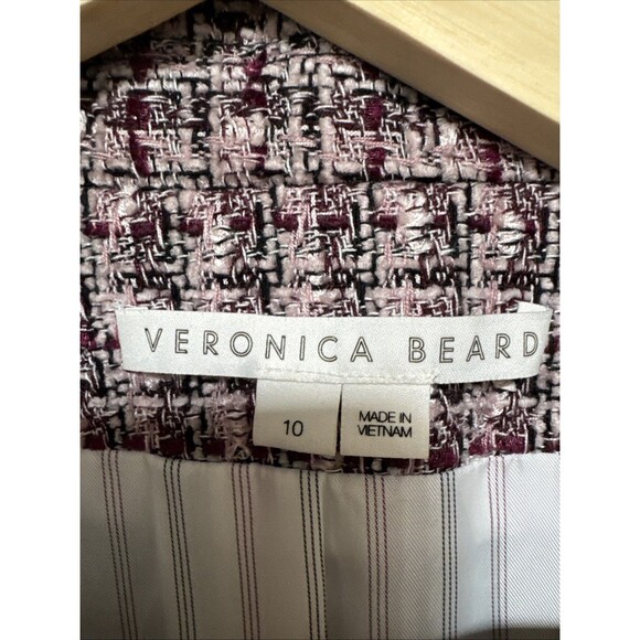 Veronica Beard Size 10 Double Breasted Theron Tweed Blazer Jacket Purple Pink - Picture 7 of 15